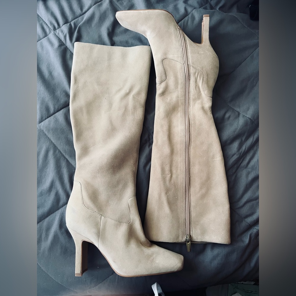 Vince Camuto ivory Suede Tall Boot 6